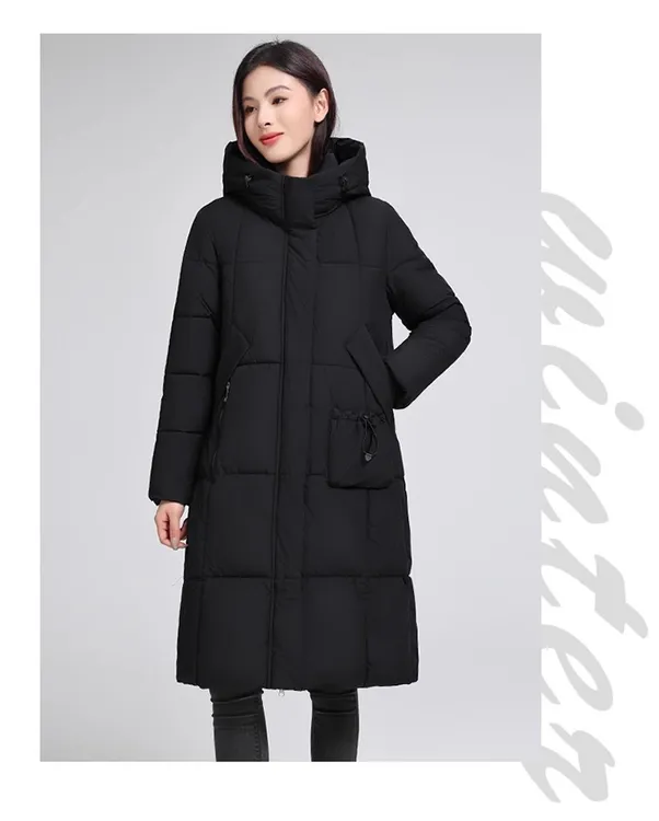 2025百搭秋冬保暖美拉德韩系棉服连帽棉衣长款女装冬季女士