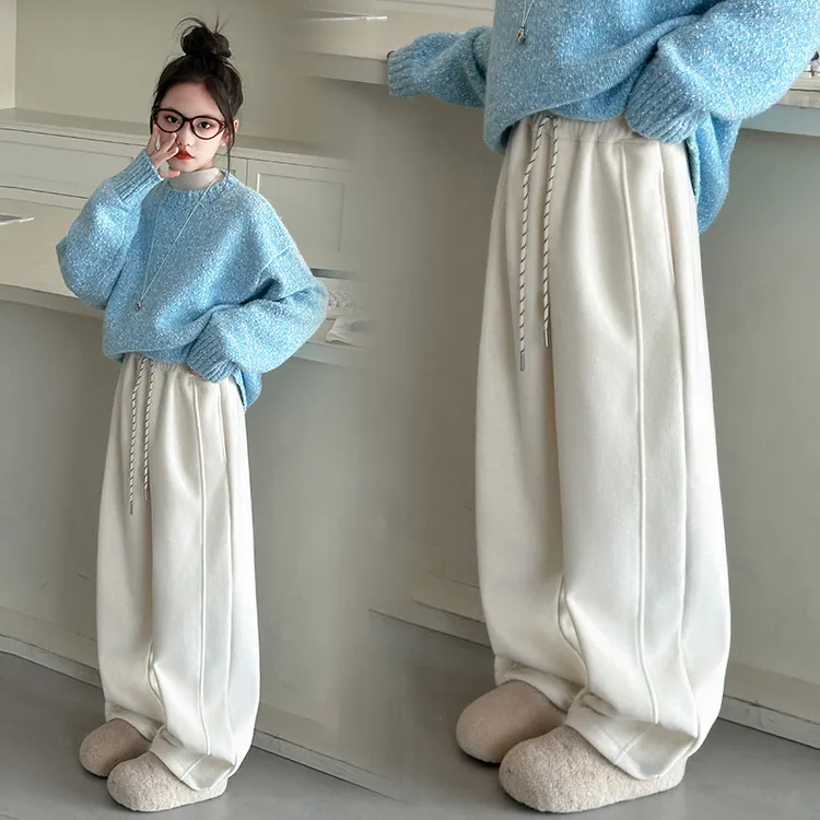 女童裤子春秋款2025新款中大童洋气儿童休闲小女孩时髦显瘦弯刀裤