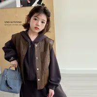 现货「UNO AUTUNNO」【卖完不补-格度】肌理感皮女中大童马甲GQ1664
