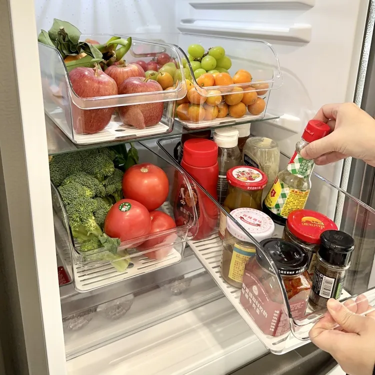 拾物造家厨房冰箱抽屉式收纳盒透明敞口无盖水果蔬菜鸡蛋盒冷藏盒
