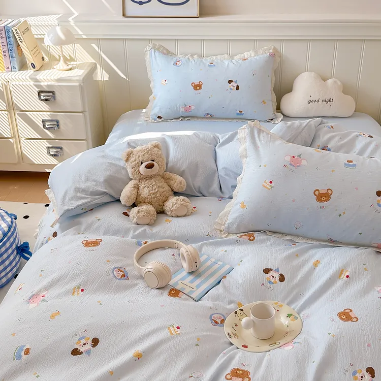 赋芽舒柔棉法式小清新四件套秋冬四件套