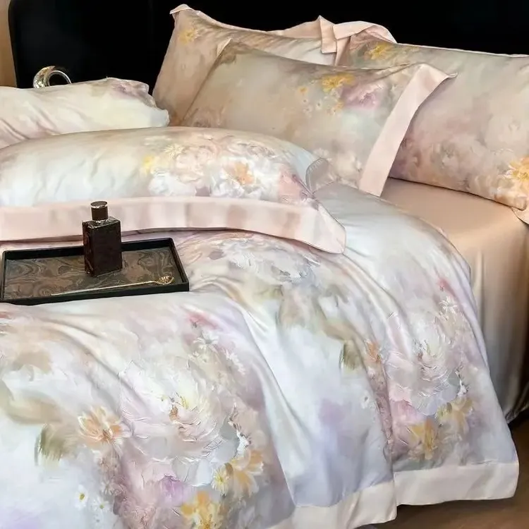 夏季轻奢冰丝夏被四件套水洗夏凉被空调被可机洗单双人薄被子