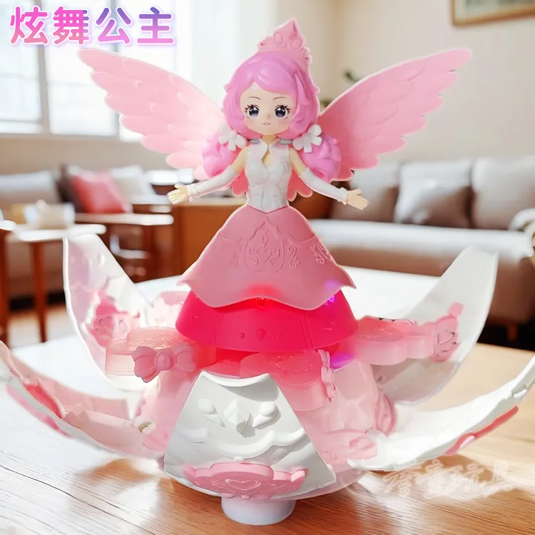 电动炫彩跳舞旋转爱莎白雪公主玩具婴儿宝宝1岁3女孩音乐艾莎礼物