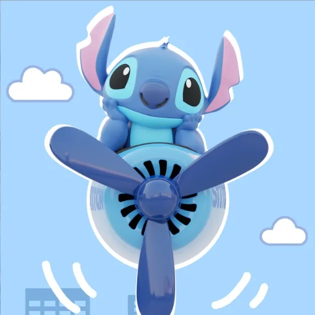 史迪仔飞行员香薰 车载出风口装饰挂件香水香氛海洋柠檬味