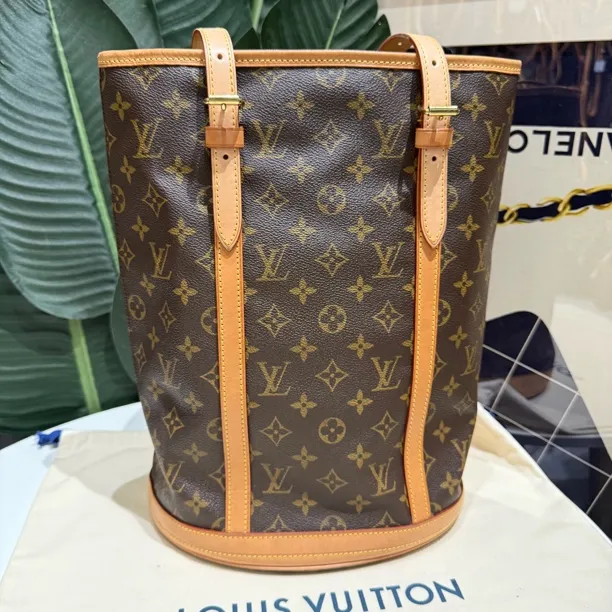 95新 LouisVuitton/路易威登 老花大水桶手提单肩包 全原仅换内里