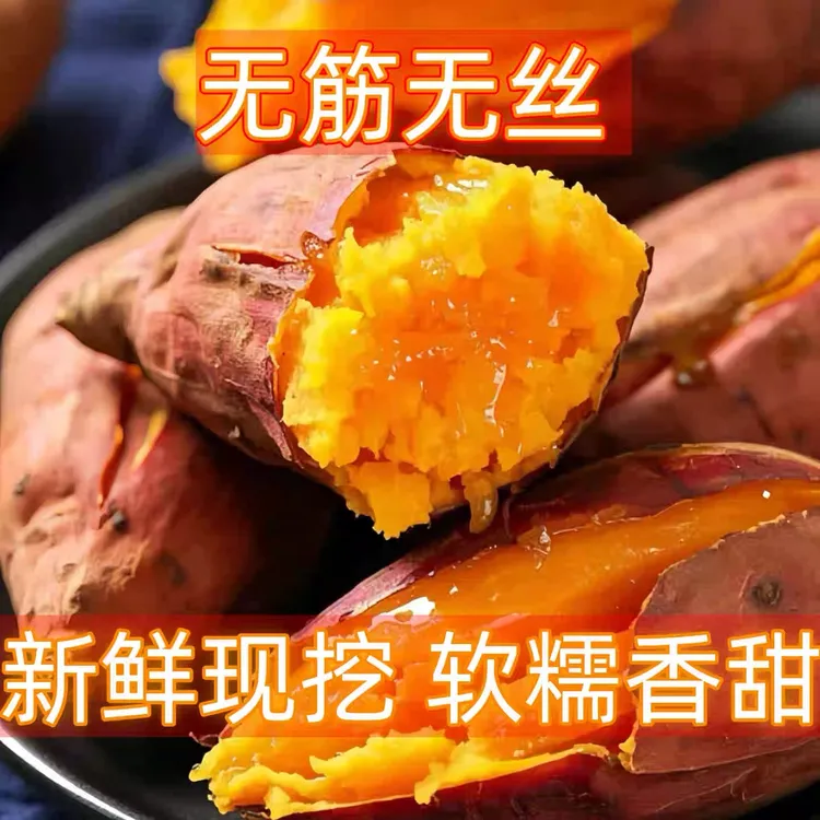 新鲜现挖西瓜红蜜薯软糯香甜糖心河南沙地地瓜山芋农家自种红薯