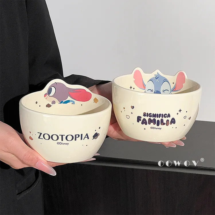 轻奢史迪仔陶瓷餐具套装高颜值卡通家用2025新款面碗个人专用