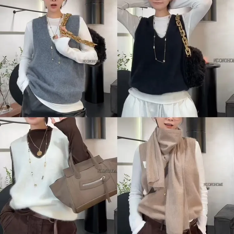 东之家9677绵羊毛针织背心女款（不建议机洗）