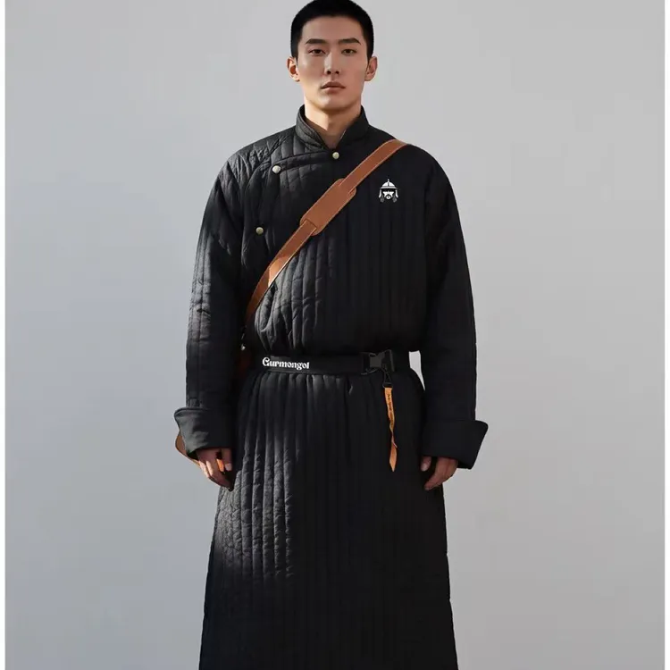 GUR MONGOL  2025 款棉民族风长袍保暖藏青冬季