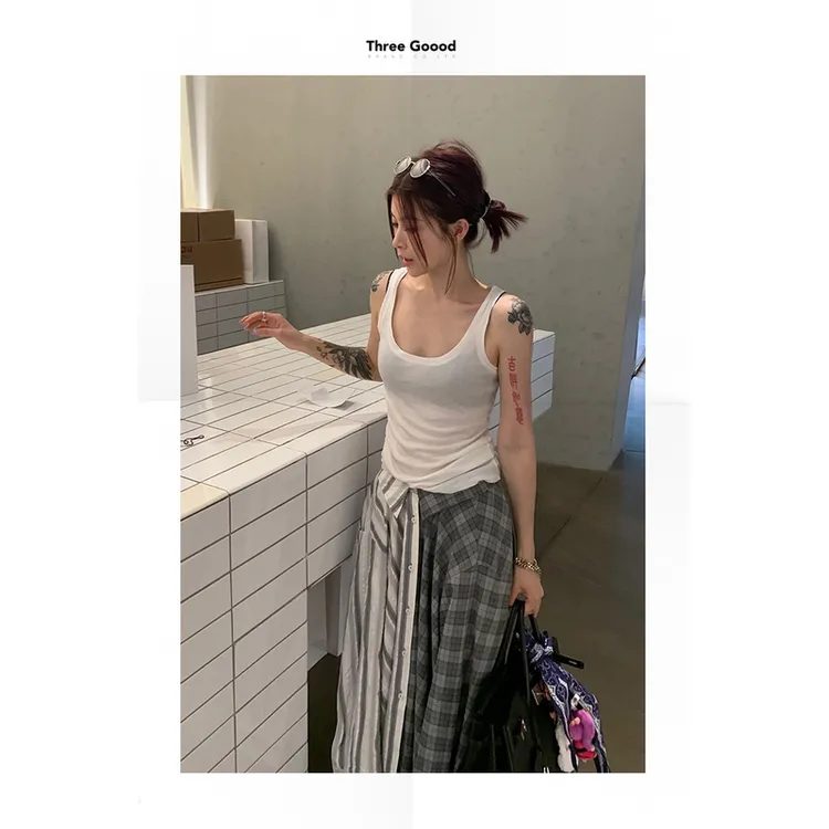 THREE GOOOD/三吉 白日之梦百搭慵懒通勤风宽松背心 Y725U02648