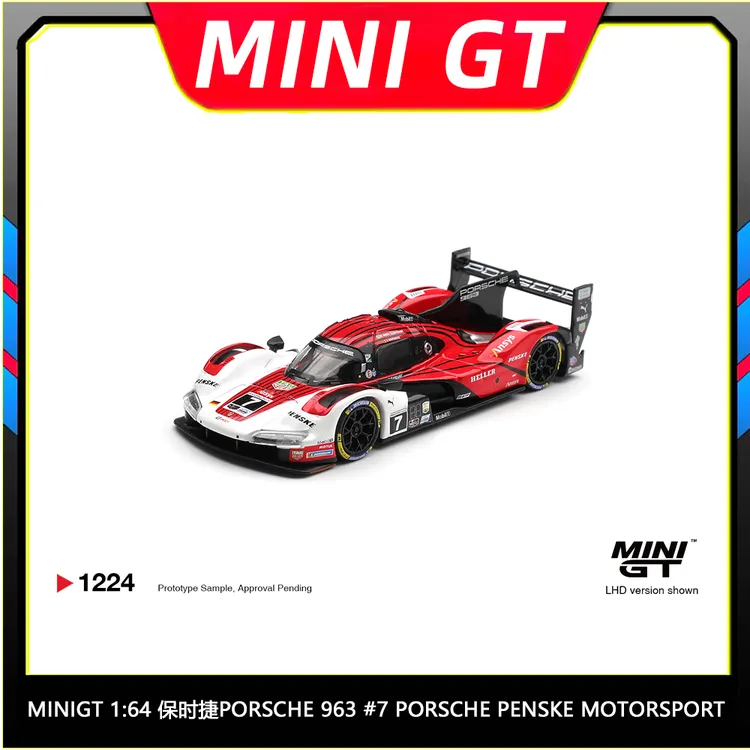 预售 MINIGT 1:64 保时捷勒芒963 #7 Penske Motorsport车模#1224