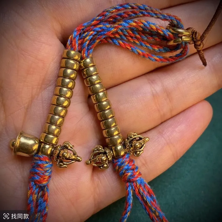 藏式文玩纯黄铜配件侧挂记子配饰