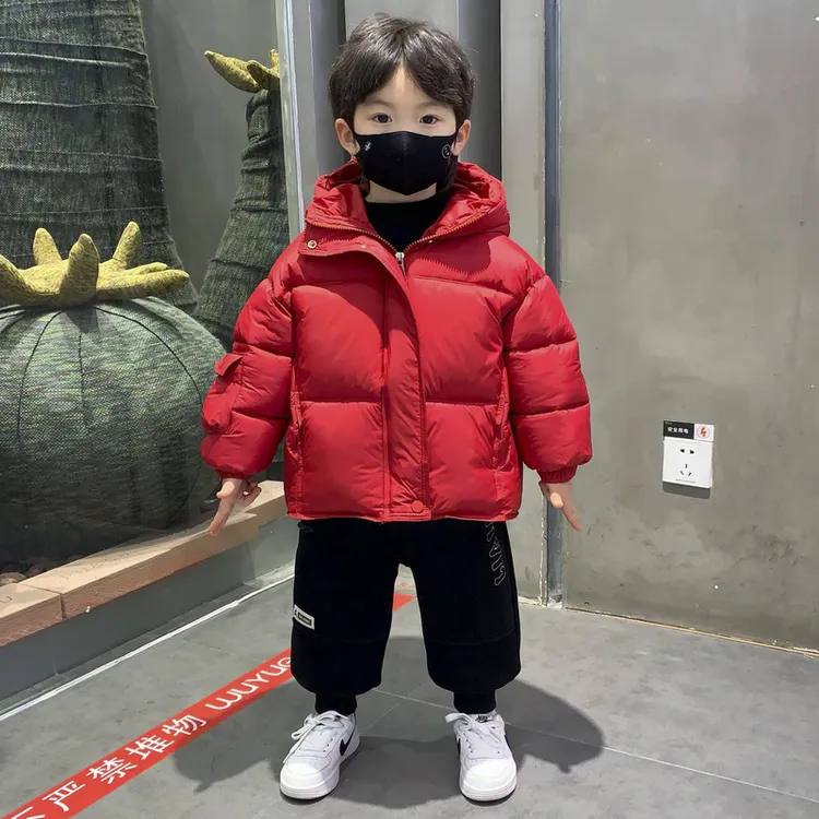男童棉服冬季保暖面包服25新款新年冬装儿童过年宝宝红色棉衣外套