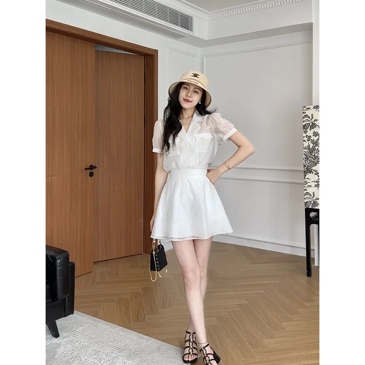 张阿星【轻氧浅夏】法式度假莱赛尔轻薄透气衬衫半裙W425A07262