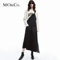 【贤哥专享】MOCO春设计感不规则破洞牛仔背带裙连衣裙MBD1DRST27