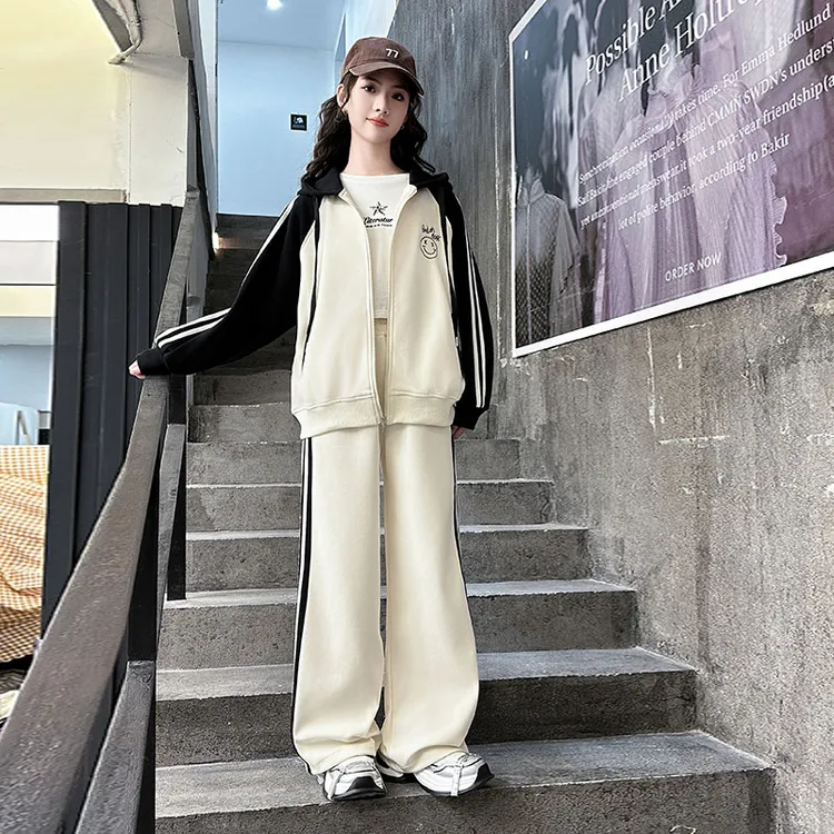 女大童春秋套装2025新款儿童洋气两件套女童春季初中学生时髦衣服