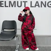 男女童秋季韩版宽松扎染连帽卫衣卫裤套装中大童潮酷运动风两件套