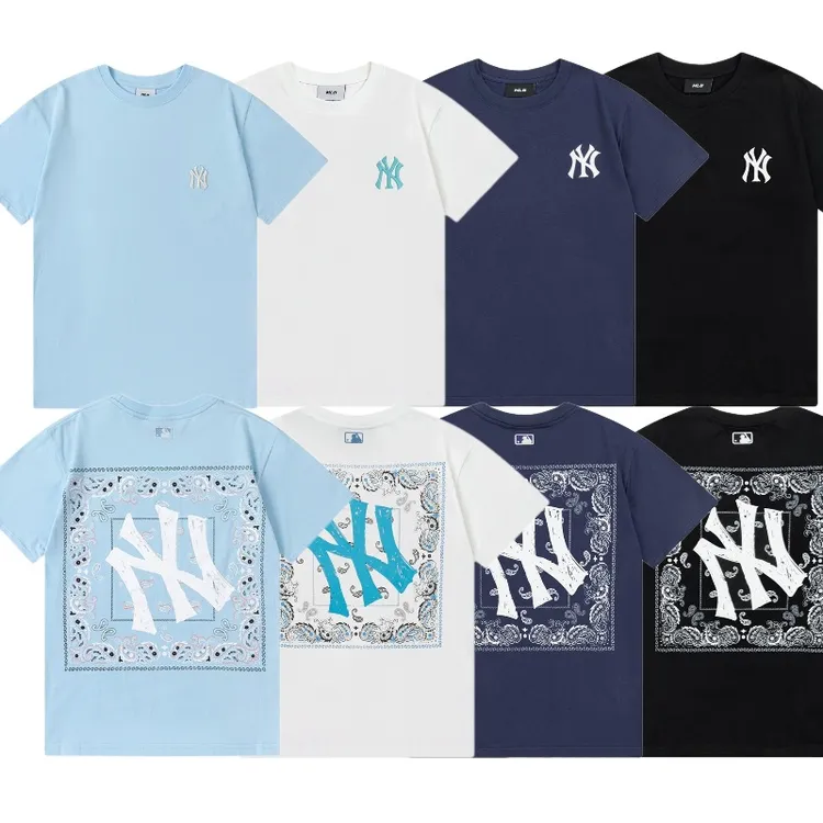 高版本MLB经典腰果花后背大logo男女夏季休闲宽松同款百搭短袖T恤