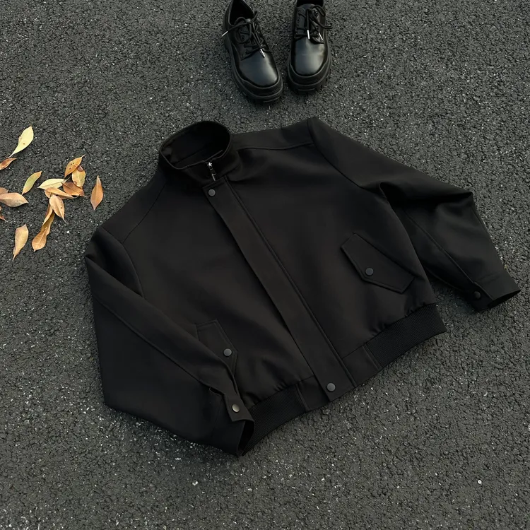 cleanfit短款外套男秋季高级感立领美式复古廓形飞行员夹克棒球服