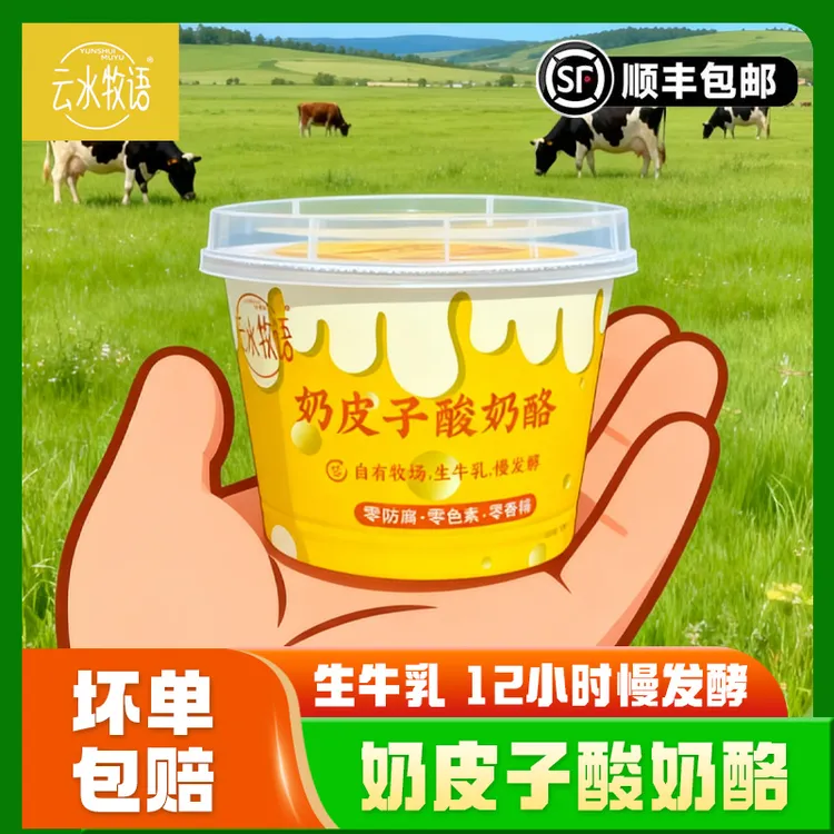【年终大促】0防腐0色素0香精云水牧语奶皮子酸奶酪顺丰冷链