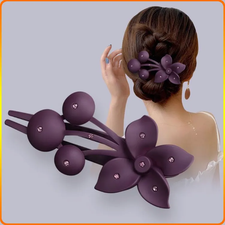 大号花朵头发夹子发卡子网红爆款洋气抓夹女后脑勺盘发鸭嘴夹新款