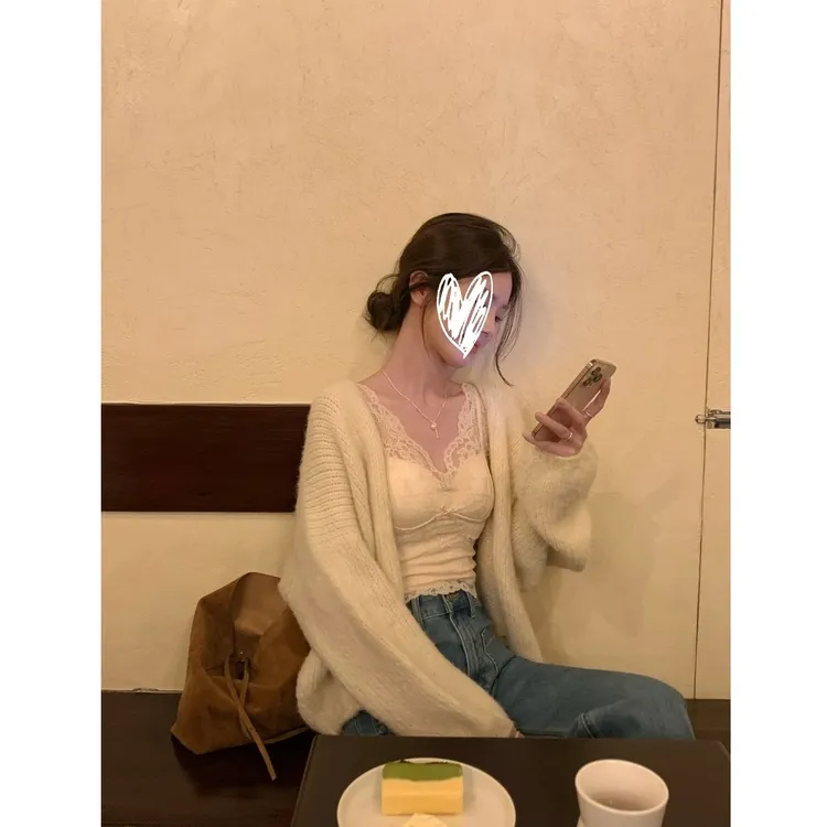 抱抱衫~手钩感粗针慵懒风蝙蝠袖大开衫毛衣