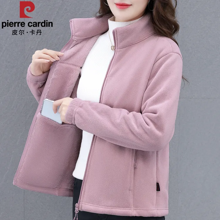皮尔卡丹抓绒衣外套女士秋冬2025新款抗静电加厚摇粒绒冲锋衣内胆