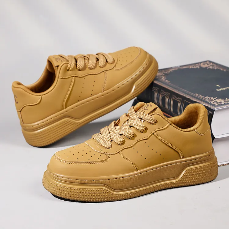 男款板鞋2025新款秋季时尚休闲鞋子系带男鞋轻便简约百搭透气运动