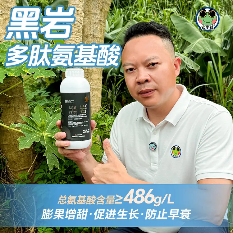 农小蛙韩国进口黑岩多肽酶解氨基酸叶面肥防高温胁迫植物肥料专用商品图