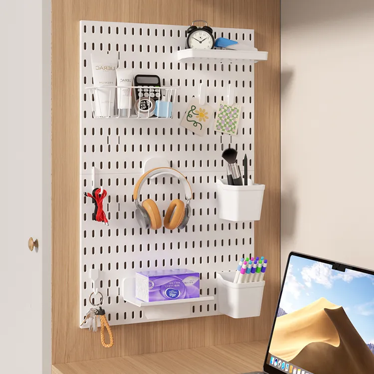 洞洞板免打孔置物架学生宿舍上床下桌壁挂多功能书桌改造好物神器