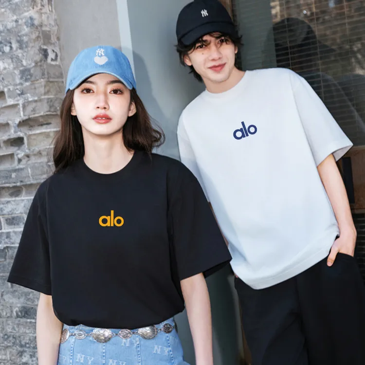 【买一送一】夏季情侣宽松短袖T恤潮流百搭运动纯棉短袖男款T恤-ALO