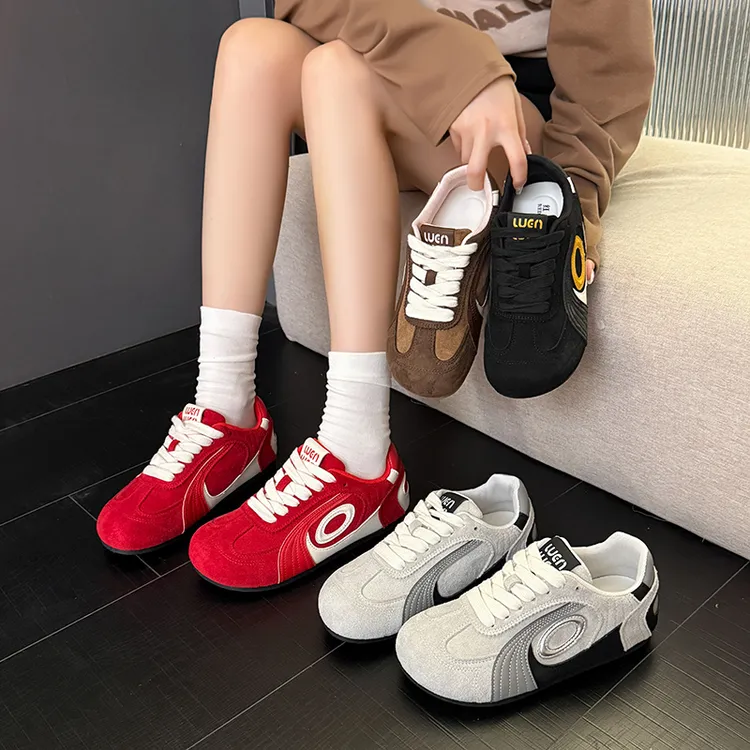 爆款轻奢复古德训鞋女2025秋季新款百搭休闲阿甘鞋厚底运动板鞋女