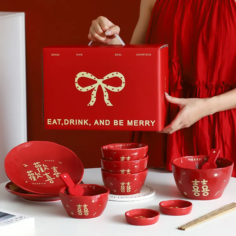 林灵柒新婚礼物送新娘餐具礼盒装送新人闺蜜结婚订婚礼品高级实用