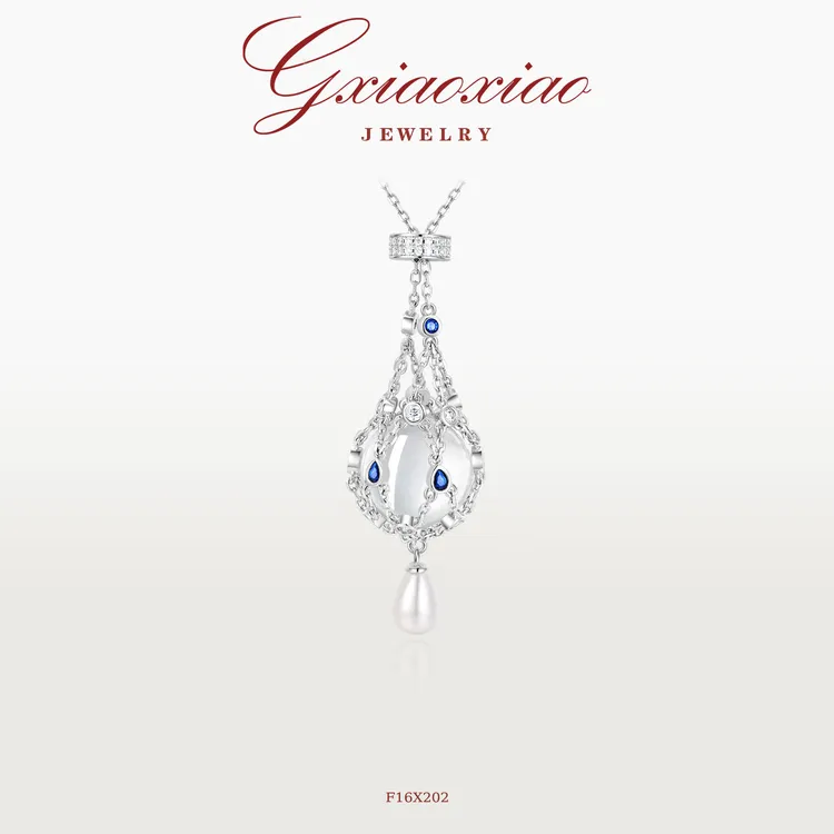 G XIAOXIAO 镀K金 轻奢气质时尚高级泡泡网兜项链 F16X202