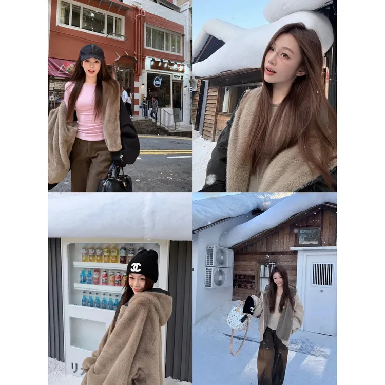 秋冬季韩版双面穿连帽开衫棉服外套女座山雕加绒保暖派克服 