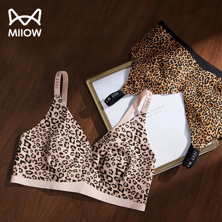 猫人大胸豹纹性感加厚显大外扩胸型内衣女聚拢防溜肩美背文胸