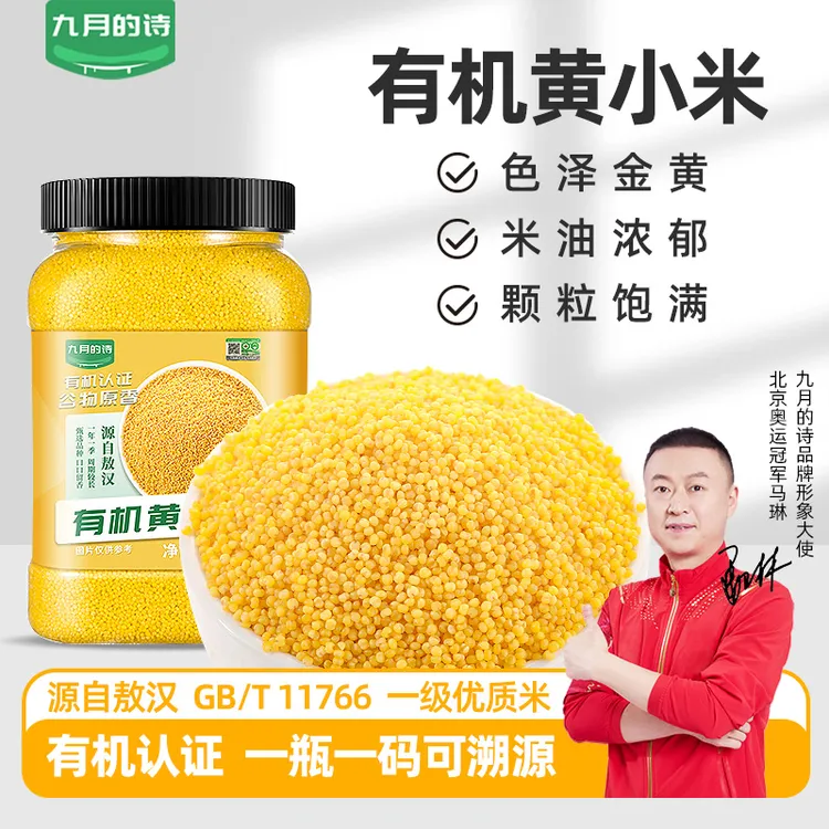 九月的诗敖汉有机黄小米1000g*1罐新米杂粮小米粥内蒙赤峰特产