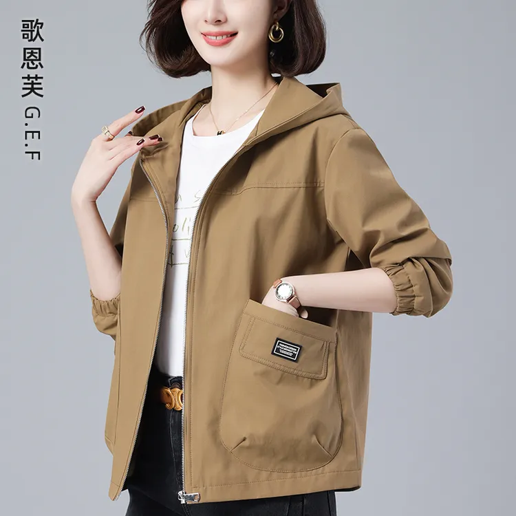 休闲短外套女春秋2025新款爆款大码宽松时尚洋气百搭中年妈妈夹克