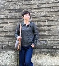 妮子严选新款秋季休闲女复古简约针织衫毛针织衫上衣8469