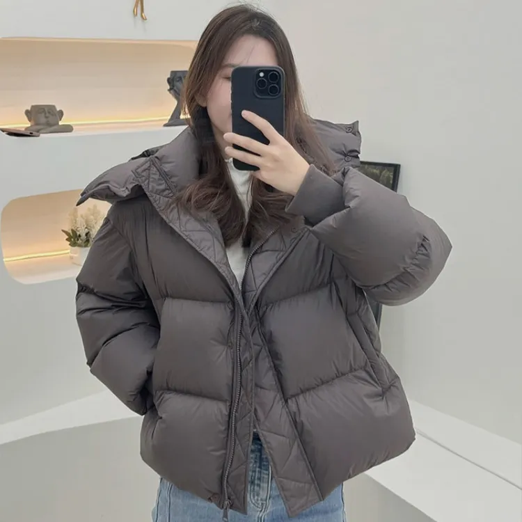 连帽2025年新款棉服女冬短款加厚时尚棉衣韩版宽松设计感棉袄洋气