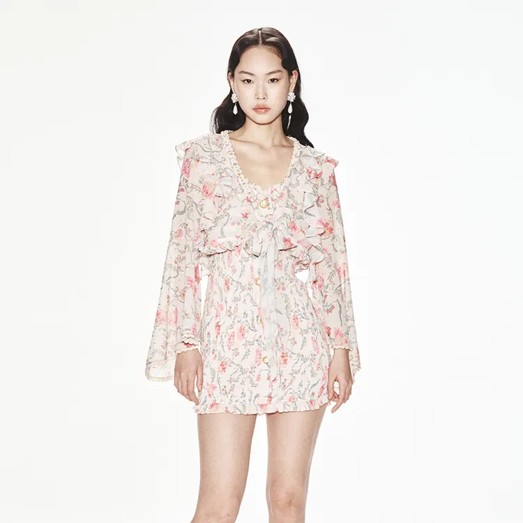 LE FAME/拉飞姆印花打揽修身收腰吊带连衣裙LF24X41SO263