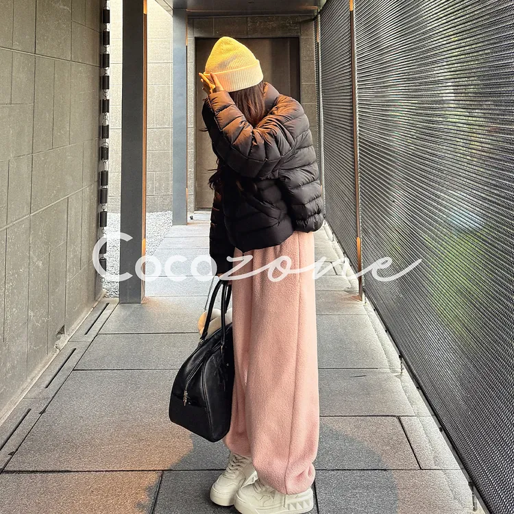 COCO ZONE刘 一一“抗冻裤”加绒基础款束腿纯色休闲裤  CD2A3059