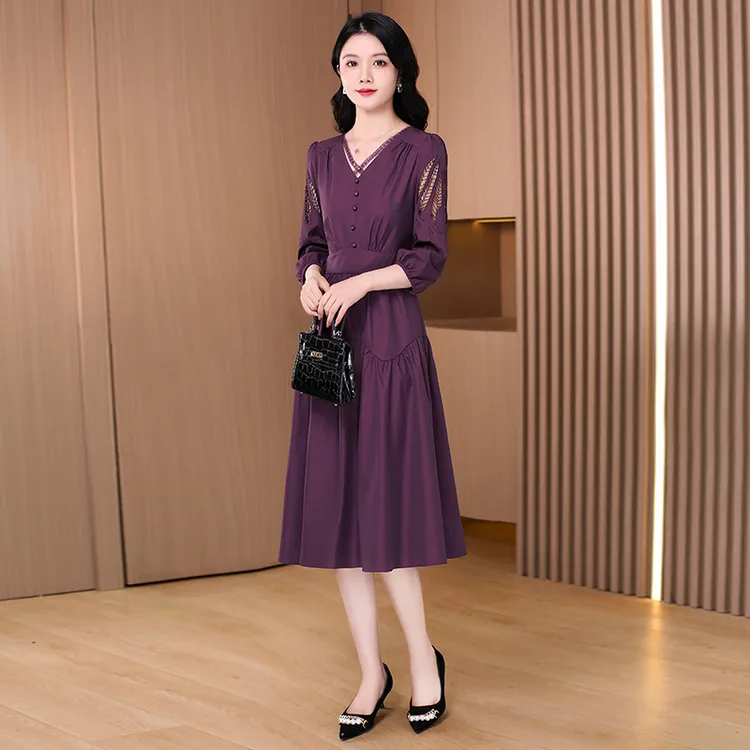 广州十三行流行爆款连衣裙女夏秋2025新款高端洋气妈妈喜婆婆礼服