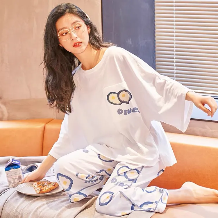 七分裤七分短袖夏季纯棉套装