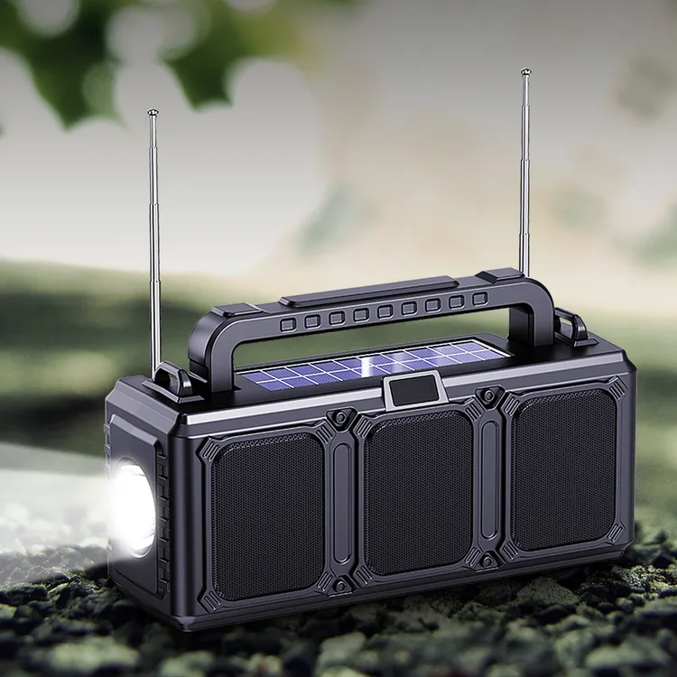 【西藏包邮】手电筒蓝牙音箱便捷式双太阳能收音机无线手提