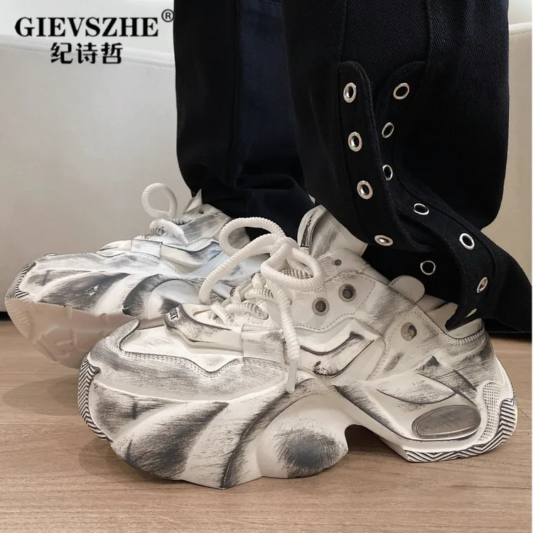 纪诗哲秋季男鞋小众擦色做旧复古面包鞋潮流运动复古复古擦色女