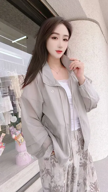 夏季短款透气防紫外线日常轻薄户外防晒衣薄款防晒服宽松外套