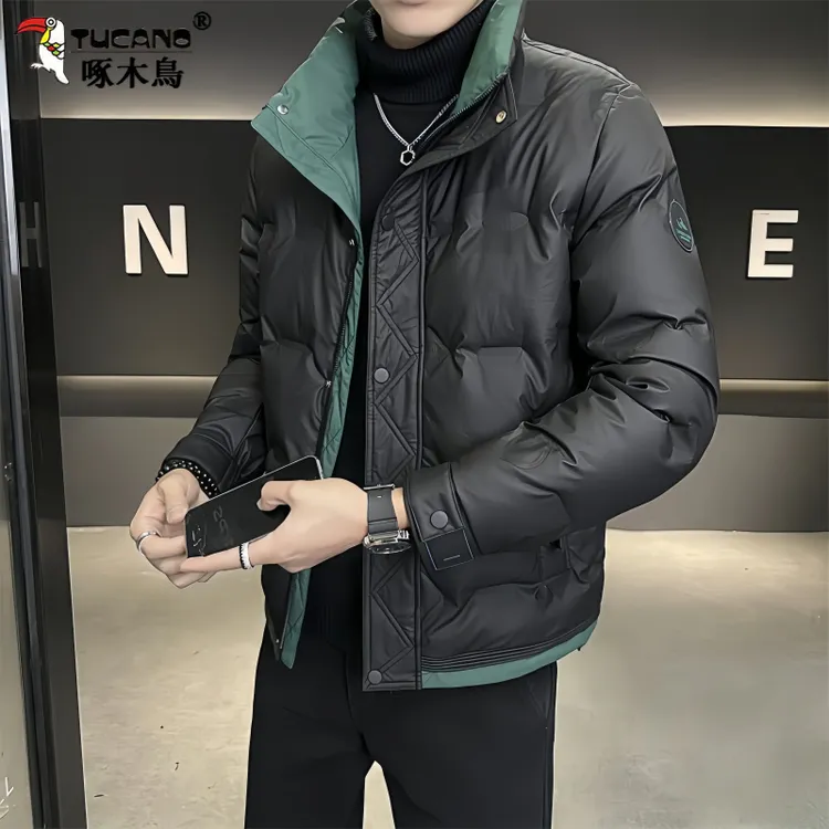 啄木鸟男士冬季防寒服短款新款时尚加厚保暖青年男士防寒服上衣男