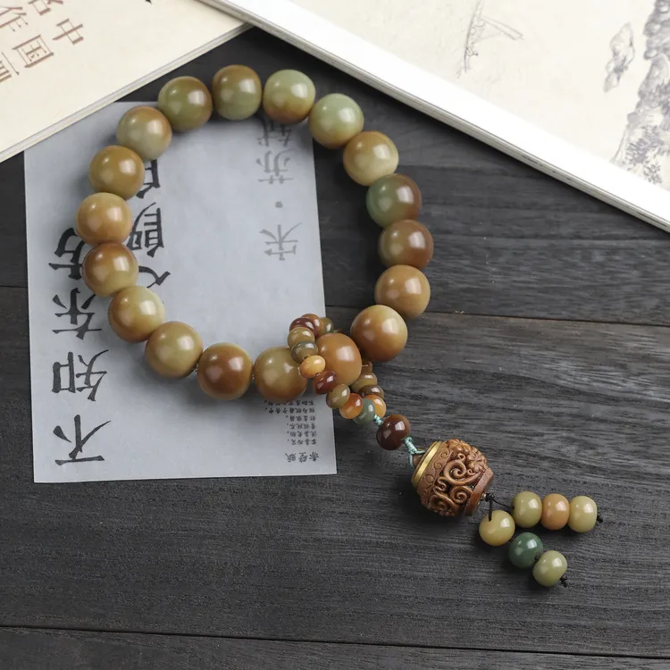 大果菩提老料大尺寸17-18mm手持念珠18颗原创香囊弟子珠款