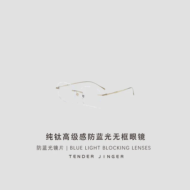 Tender Jinger｜纯钛高级感防蓝光无框眼镜T52DM90101